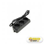Prelungitor Strohm cu CP 3 posturi 1,5 m, negru > Prelungitoare