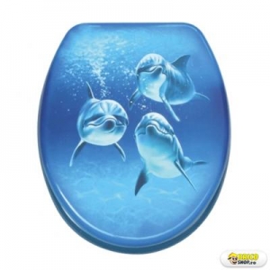 Capac Toilette MDF 3 Delfini Aqua > Accesorii