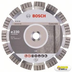 Disc diamantat debitat beton armat Bosch Best, 230 mm, prindere 22.23 mm > Discuri taiere beton