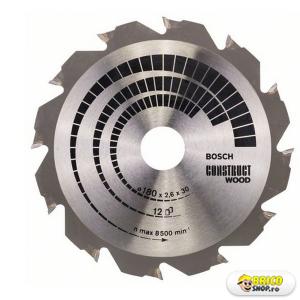 Disc debitare lemn-metal Construct 180X30/20, 12 dinti, Bosch > Panze ferastrau circular