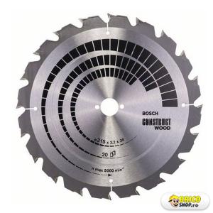 Disc debitare lemn-metal Construct 315X30, 20 dinti,  Bosch > Panze ferastrau circular