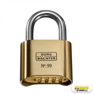 Lacat cu cifru pentru exterior Burg Wachter 99 Ni 50 SB, 25 mm distanta intre toarte > Lacate