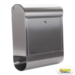 Cutie postala cu suport ziar Rottner Rondello, 435x385x140 mm, inox > Cutii postale