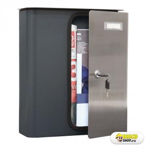 Cutie postala moderna Rottner Splashy, 357x295x100 mm, antracit-inox > Cutii postale