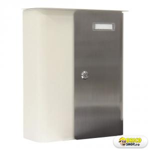 Cutie postala moderna Rottner Splashy, 357x295x100 mm, alb-inox > Cutii postale