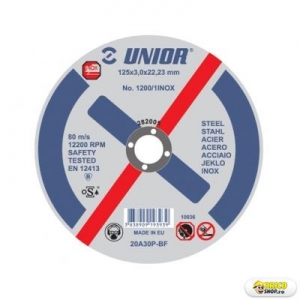 Accesoriu disc taiere inox Unior 115X3X22 - 1200/1 inox > Inox