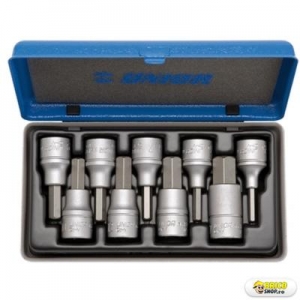 Set de chei Unior tubulare cu profil hexagonal 1/2'' in cutie metalica - 192/14 > Seturi de chei