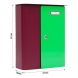 Cutie postala moderna Rottner Splashy, 357x295x100 mm, berry-verde neon Cutii postale