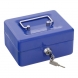 Cutie metalica cu capac Traun 1, 85x150x130 mm, cheie, albastra Cutii de valori