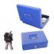 Cutie metalica Traun 4, 90x300x245 mm, cheie, albastra Cutii de valori